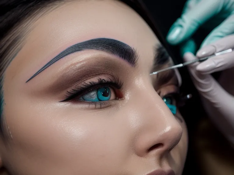 Dermógrafo profesional y látex de práctica con diseños de cejas efecto polvo.