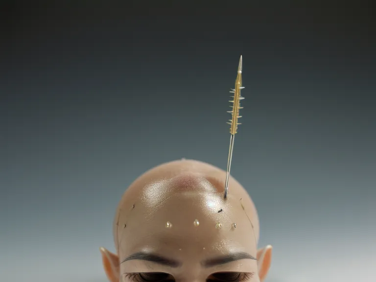 Aguja fina y pigmento claro usados en micropigmentación de cejas efecto polvo