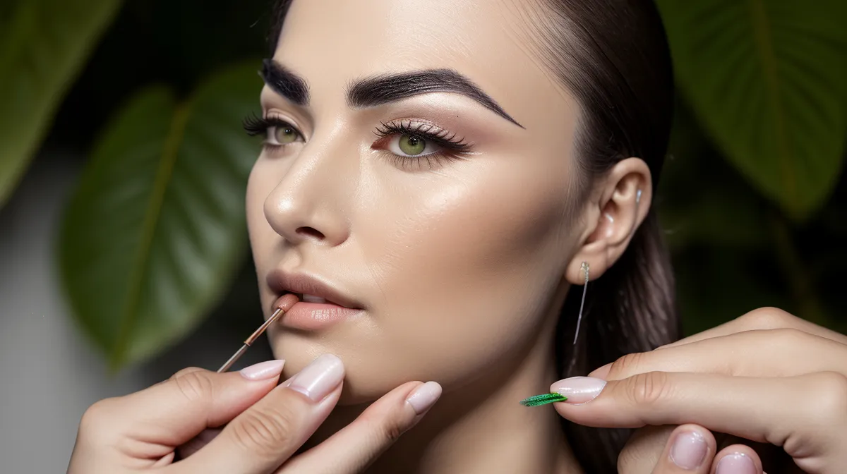 Micropigmentación de cejas efecto polvo en piel grasa con acabado definido y natural