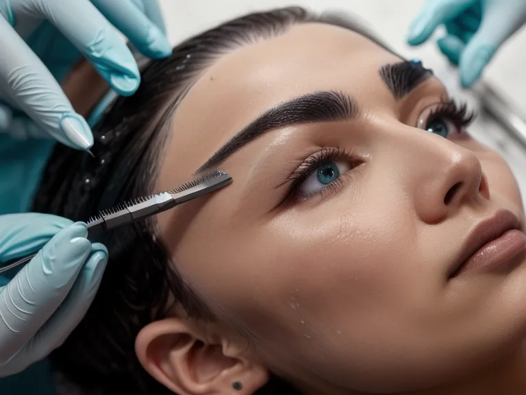 Clienta dormida durante una sesión de micropigmentación de cejas efecto polvo, señal de que el dolor fue mínimo