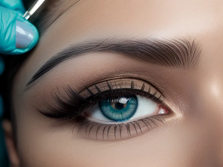 Máquina de micropigmentación de cejas efecto polvo y pigmento café listos para la sesión en cabina